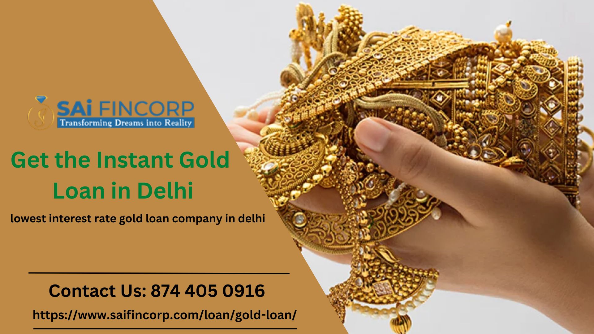 Get Instant Gold Loan in Delhi at Sai Fincorp - Classified Ads Shop