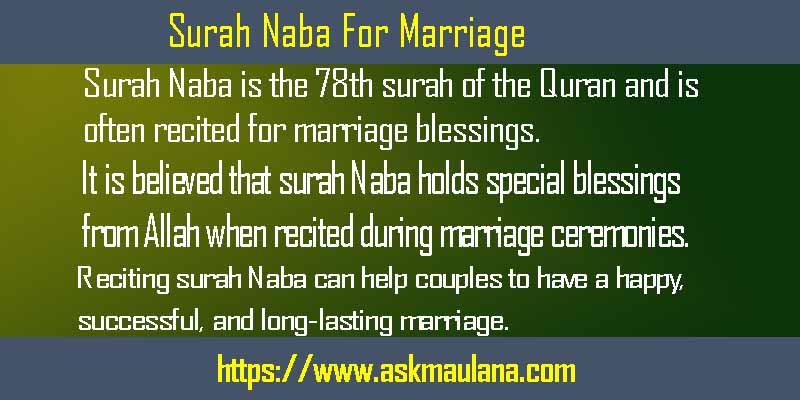 Surah Naba For Marriage