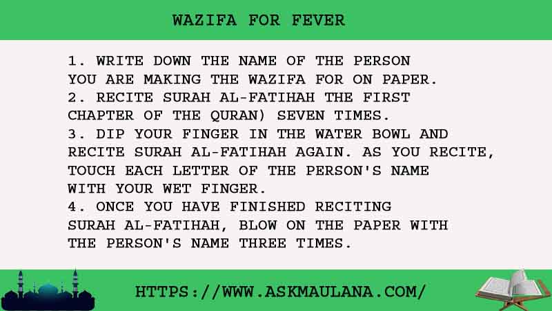 Wazifa For Fever