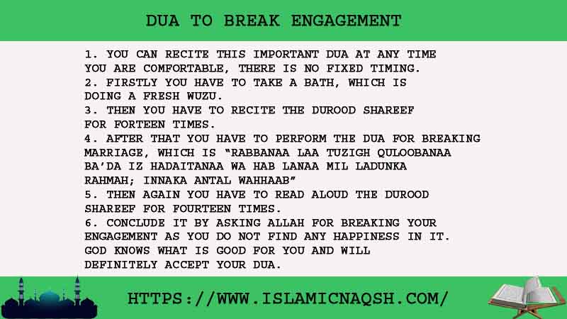 Dua To Break Engagement
