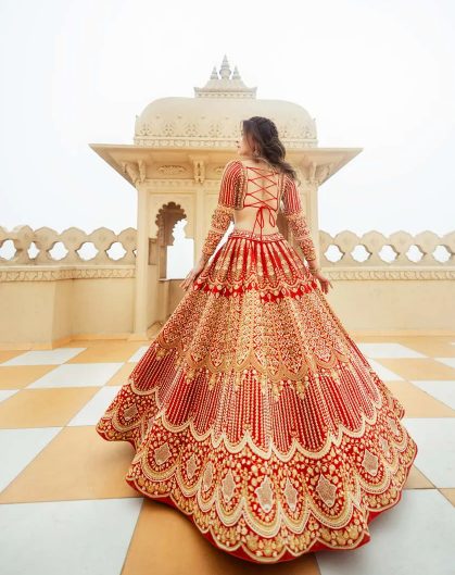 Royal Red Embroidered Bridal Lehenga - Daily Business Post