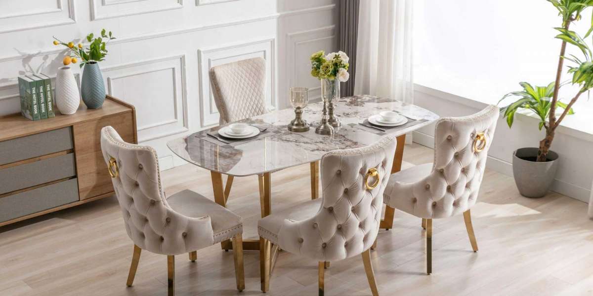 Sophisticated Style: Gold Lion Knocker Dining Chairs